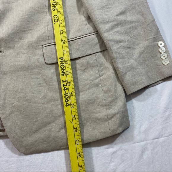 Rugby Lauren Ralph Lauren Blazer Sports coat Men 40S 2 button 100% Linen Oatmeal - Picture 11 of 13